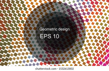 Geometric design halftone with a set of colorful abstract circles. Multicolor, rainbow vector layout with lines, rectangles. Decorative design in an abstract style with rectangles. EPS 10 Vector