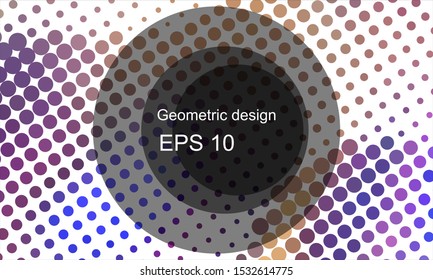 Geometric design halftone with a set of colorful abstract circles. Multicolor, rainbow vector layout with lines, rectangles. Decorative design in an abstract style with rectangles. EPS 10 Vector