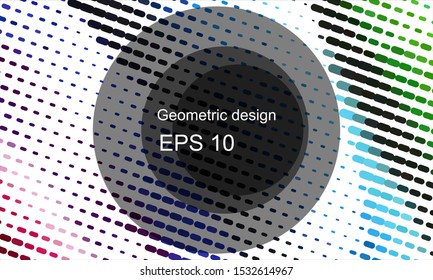 Geometric design halftone with a set of colorful abstract circles. Multicolor, rainbow vector layout with lines, rectangles. Decorative design in an abstract style with rectangles. EPS 10 Vector