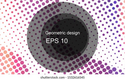 Geometric design halftone with a set of colorful abstract circles. Multicolor, rainbow vector layout with lines, rectangles. Decorative design in an abstract style with rectangles. EPS 10 Vector