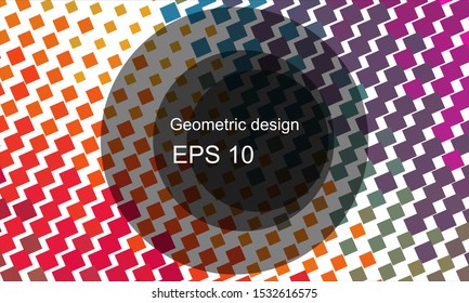 Geometric design halftone with a set of colorful abstract circles. Multicolor, rainbow vector layout with lines, rectangles. Decorative design in an abstract style with rectangles. EPS 10 Vector