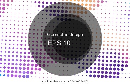 Geometric design halftone with a set of colorful abstract circles. Multicolor, rainbow vector layout with lines, rectangles. Decorative design in an abstract style with rectangles. EPS 10 Vector