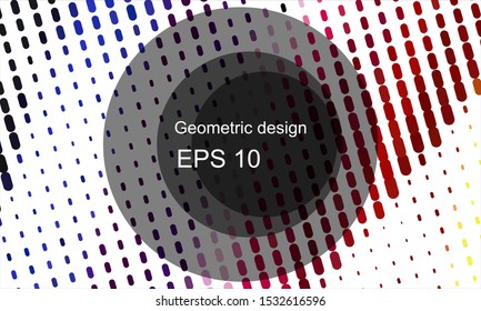Geometric design halftone with a set of colorful abstract circles. Multicolor, rainbow vector layout with lines, rectangles. Decorative design in an abstract style with rectangles. EPS 10 Vector