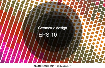 Geometric design halftone with a set of colorful abstract circles. Multicolor, rainbow vector layout with lines, rectangles. Decorative design in an abstract style with rectangles. EPS 10 Vector