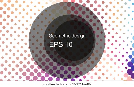 Geometric design halftone with a set of colorful abstract circles. Multicolor, rainbow vector layout with lines, rectangles. Decorative design in an abstract style with rectangles. EPS 10 Vector