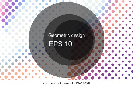Geometric design halftone with a set of colorful abstract circles. Multicolor, rainbow vector layout with lines, rectangles. Decorative design in an abstract style with rectangles. EPS 10 Vector