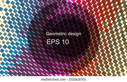Geometric design halftone with a set of colorful abstract circles. Multicolor, rainbow vector layout with lines, rectangles. Decorative design in an abstract style with rectangles. EPS 10 Vector