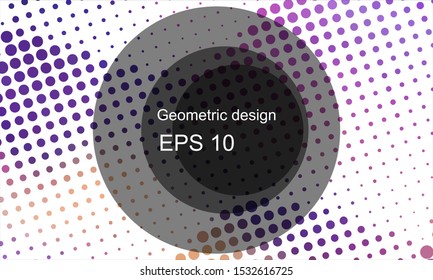Geometric design halftone with a set of colorful abstract circles. Multicolor, rainbow vector layout with lines, rectangles. Decorative design in an abstract style with rectangles. EPS 10 Vector