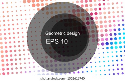 Geometric design halftone with a set of colorful abstract circles. Multicolor, rainbow vector layout with lines, rectangles. Decorative design in an abstract style with rectangles. EPS 10 Vector