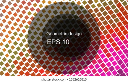 Geometric design halftone with a set of colorful abstract circles. Multicolor, rainbow vector layout with lines, rectangles. Decorative design in an abstract style with rectangles. EPS 10 Vector