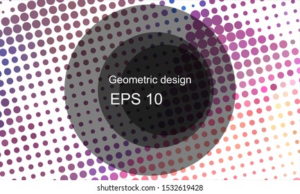 Geometric design halftone with a set of colorful abstract circles. Multicolor, rainbow vector layout with lines, rectangles. Decorative design in an abstract style with rectangles. EPS 10 Vector