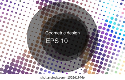 Geometric design halftone with a set of colorful abstract circles. Multicolor, rainbow vector layout with lines, rectangles. Decorative design in an abstract style with rectangles. EPS 10 Vector