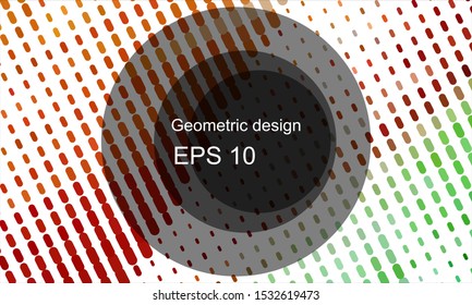 Geometric design halftone with a set of colorful abstract circles. Multicolor, rainbow vector layout with lines, rectangles. Decorative design in an abstract style with rectangles. EPS 10 Vector
