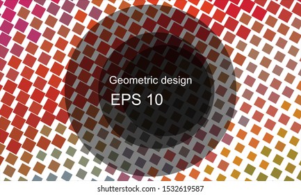 Geometric design halftone with a set of colorful abstract circles. Multicolor, rainbow vector layout with lines, rectangles. Decorative design in an abstract style with rectangles. EPS 10 Vector