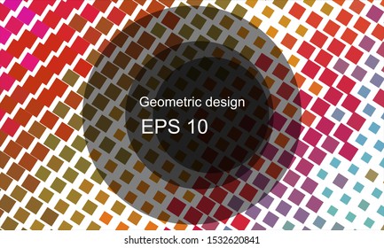 Geometric design halftone with a set of colorful abstract circles. Multicolor, rainbow vector layout with lines, rectangles. Decorative design in an abstract style with rectangles. EPS 10 Vector