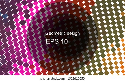 Geometric design halftone with a set of colorful abstract circles. Multicolor, rainbow vector layout with lines, rectangles. Decorative design in an abstract style with rectangles. EPS 10 Vector