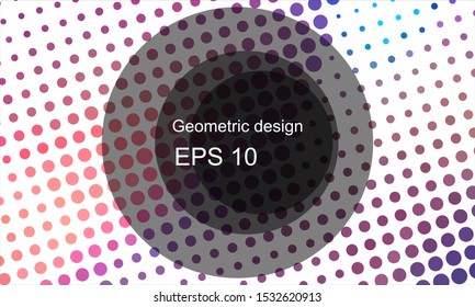 Geometric design halftone with a set of colorful abstract circles. Multicolor, rainbow vector layout with lines, rectangles. Decorative design in an abstract style with rectangles. EPS 10 Vector