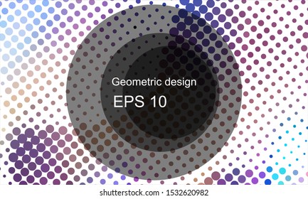 Geometric design halftone with a set of colorful abstract circles. Multicolor, rainbow vector layout with lines, rectangles. Decorative design in an abstract style with rectangles. EPS 10 Vector