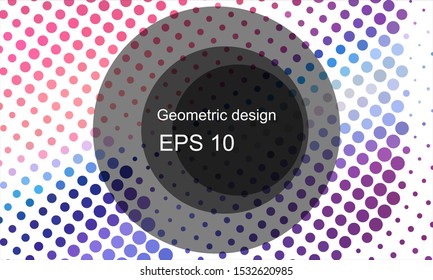 Geometric design halftone with a set of colorful abstract circles. Multicolor, rainbow vector layout with lines, rectangles. Decorative design in an abstract style with rectangles. EPS 10 Vector