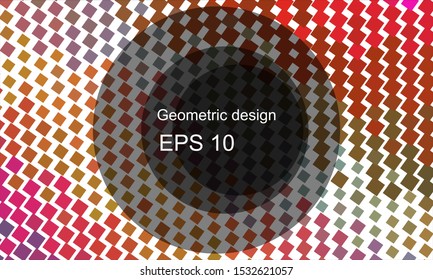 Geometric design halftone with a set of colorful abstract circles. Multicolor, rainbow vector layout with lines, rectangles. Decorative design in an abstract style with rectangles. EPS 10 Vector
