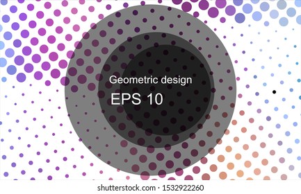 Geometric design halftone with a set of colorful abstract circles. Multicolor, rainbow vector layout with lines, rectangles. Decorative design in an abstract style with rectangles. EPS 10 Vector