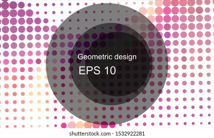 Geometric design halftone with a set of colorful abstract circles. Multicolor, rainbow vector layout with lines, rectangles. Decorative design in an abstract style with rectangles. EPS 10 Vector