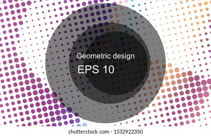 Geometric design halftone with a set of colorful abstract circles. Multicolor, rainbow vector layout with lines, rectangles. Decorative design in an abstract style with rectangles. EPS 10 Vector