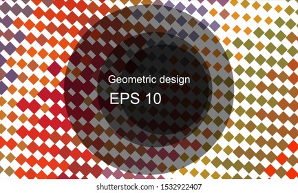 Geometric design halftone with a set of colorful abstract circles. Multicolor, rainbow vector layout with lines, rectangles. Decorative design in an abstract style with rectangles. EPS 10 Vector