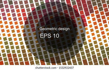Geometric design halftone with a set of colorful abstract circles. Multicolor, rainbow vector layout with lines, rectangles. Decorative design in an abstract style with rectangles. EPS 10 Vector