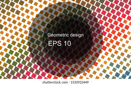 Geometric design halftone with a set of colorful abstract circles. Multicolor, rainbow vector layout with lines, rectangles. Decorative design in an abstract style with rectangles. EPS 10 Vector