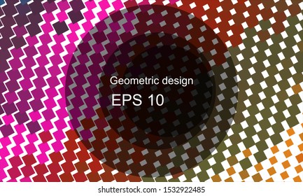 Geometric design halftone with a set of colorful abstract circles. Multicolor, rainbow vector layout with lines, rectangles. Decorative design in an abstract style with rectangles. EPS 10 Vector