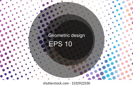 Geometric design halftone with a set of colorful abstract circles. Multicolor, rainbow vector layout with lines, rectangles. Decorative design in an abstract style with rectangles. EPS 10 Vector