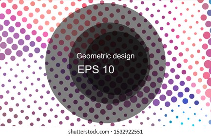 Geometric design halftone with a set of colorful abstract circles. Multicolor, rainbow vector layout with lines, rectangles. Decorative design in an abstract style with rectangles. EPS 10 Vector