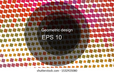 Geometric design halftone with a set of colorful abstract circles. Multicolor, rainbow vector layout with lines, rectangles. Decorative design in an abstract style with rectangles. EPS 10 Vector