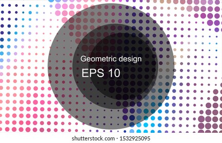 Geometric design halftone with a set of colorful abstract circles. Multicolor, rainbow vector layout with lines, rectangles. Decorative design in an abstract style with rectangles. EPS 10 Vector