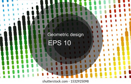 Geometric design halftone with a set of colorful abstract circles. Multicolor, rainbow vector layout with lines, rectangles. Decorative design in an abstract style with rectangles. EPS 10 Vector