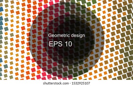 Geometric design halftone with a set of colorful abstract circles. Multicolor, rainbow vector layout with lines, rectangles. Decorative design in an abstract style with rectangles. EPS 10 Vector