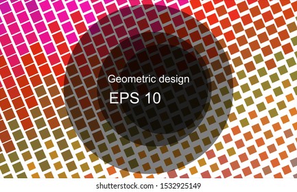 Geometric design halftone with a set of colorful abstract circles. Multicolor, rainbow vector layout with lines, rectangles. Decorative design in an abstract style with rectangles. EPS 10 Vector