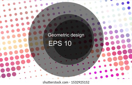 Geometric design halftone with a set of colorful abstract circles. Multicolor, rainbow vector layout with lines, rectangles. Decorative design in an abstract style with rectangles. EPS 10 Vector