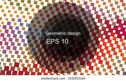 Geometric design halftone with a set of colorful abstract circles. Multicolor, rainbow vector layout with lines, rectangles. Decorative design in an abstract style with rectangles. EPS 10 Vector