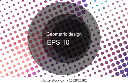 Geometric design halftone with a set of colorful abstract circles. Multicolor, rainbow vector layout with lines, rectangles. Decorative design in an abstract style with rectangles. EPS 10 Vector