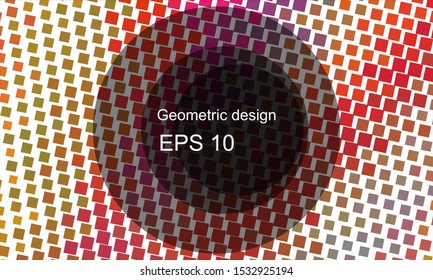 Geometric design halftone with a set of colorful abstract circles. Multicolor, rainbow vector layout with lines, rectangles. Decorative design in an abstract style with rectangles. EPS 10 Vector