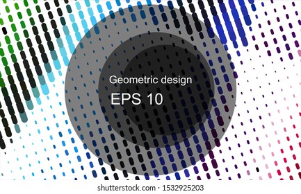 Geometric design halftone with a set of colorful abstract circles. Multicolor, rainbow vector layout with lines, rectangles. Decorative design in an abstract style with rectangles. EPS 10 Vector