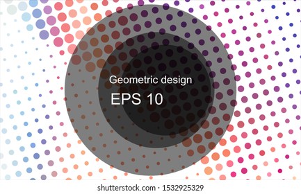 Geometric design halftone with a set of colorful abstract circles. Multicolor, rainbow vector layout with lines, rectangles. Decorative design in an abstract style with rectangles. EPS 10 Vector