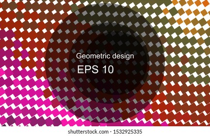 Geometric design halftone with a set of colorful abstract circles. Multicolor, rainbow vector layout with lines, rectangles. Decorative design in an abstract style with rectangles. EPS 10 Vector