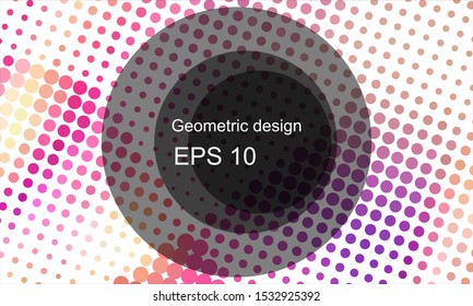 Geometric design halftone with a set of colorful abstract circles. Multicolor, rainbow vector layout with lines, rectangles. Decorative design in an abstract style with rectangles. EPS 10 Vector