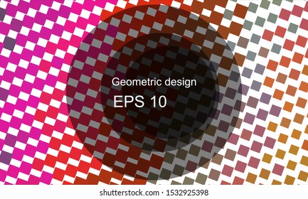 Geometric design halftone with a set of colorful abstract circles. Multicolor, rainbow vector layout with lines, rectangles. Decorative design in an abstract style with rectangles. EPS 10 Vector