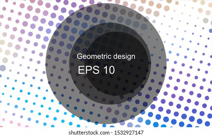 Geometric design halftone with a set of colorful abstract circles. Multicolor, rainbow vector layout with lines, rectangles. Decorative design in an abstract style with rectangles. EPS 10 Vector