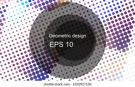 Geometric design halftone with a set of colorful abstract circles. Multicolor, rainbow vector layout with lines, rectangles. Decorative design in an abstract style with rectangles. EPS 10 Vector
