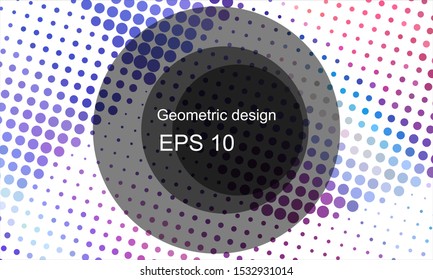Geometric design halftone with a set of colorful abstract circles. Multicolor, rainbow vector layout with lines, rectangles. Decorative design in an abstract style with rectangles. EPS 10 Vector